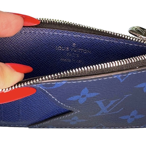 SOLD Louis Vuitton Taigarama Coin Card Holder Cobalt Blue - Picture 6 of 10